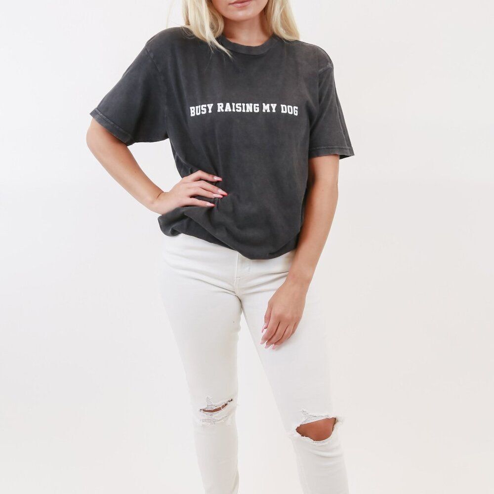 NWT Busy raising my dog oversized tee M/L